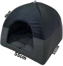 Cama cachorros cães e gatos toca iglu 55x55x48 (com almofada)