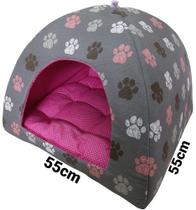 Cama cachorros cães e gatos toca iglu 55x55x48 (com almofada)