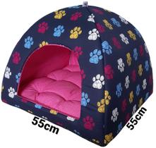 Cama cachorros cães e gatos toca iglu 55x55x48 (com almofada)