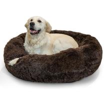 Cama Calmante Best Friends Formato Donut Em Pele Felpuda Para Cães e Gatos Grande - Chocolate