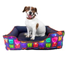 Cama Caminha Pet Cachorro Gato Estampa Divertidamente P M G Com Zíper Lavável Fibra Siliconada Cama Caminha Pet Cachorro Gato Estampa Divertidamente P M G Com Zíper Lavável Fibra Siliconada