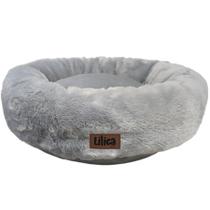 Cama caminha pet inverno quentinha de pelúcia cachorro e gato algodão doce Cor:CinzaTamanho:P