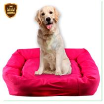 Cama Caminha Pet Médio e Grande Porte Lavável 70cm x 70cm Para Cachorro e Gato Rosa Liso - Malu Metais