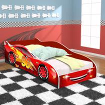 Cama Carro 96 Infantil com Colchão D20 - Vermelho / Vermelho - RPM Móveis