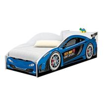 Cama Carro com Baú Accelerate Juvenil Azul com Colchão Cama Carro com Baú Accelerate Juvenil Azul com Colchão