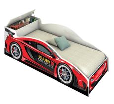 Cama Carro Com Baú Infantil Menino Menina Caminha Resistente Prateleiras Casinha Bonecas Grade Elegante Cercado Quarto Bebê Criança Solteiro - Moveis House