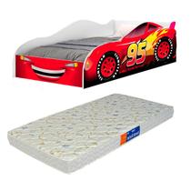 Cama Carro de Solteiro Mcqueen 95 Com Colchão