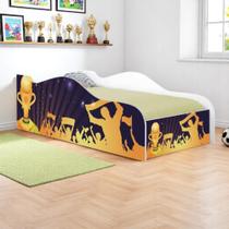 Cama Carro Fun Adesivada Campeonato de Futebol Solteiro