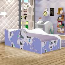 Cama Carro Fun Adesivada Mapa de Viagens Solteiro