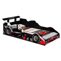 Cama Carro Infantil Formula 1 Preto 100% MDF J&A Móveis