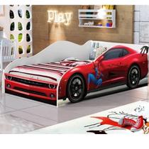 Cama Carro Infantil Homem Aranha com Colchão juvenil 100% MDF Quarto