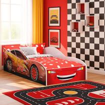 Cama Carro Infantil Montessoriana em MDF Para Quarto Menino Com E Proteção Lateral Cama Carro Infantil Montessoriana em MDF Para Quarto Menino Com E Proteção Lateral