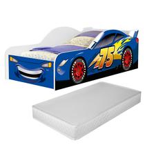 Cama Carro Infantil Quarto Menino Criança Montessoriana Mcqueen Herois Com Colchão