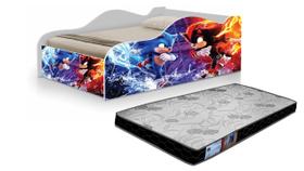 Cama Carro Infantil Sonic Padrão Solteiro Com Colchão D20 Cama Carro Infantil Sonic Padrão Solteiro Com Colchão D20