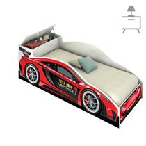 Cama Carro Infantil Vermelho Com Baú Com Colchão