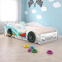 Cama carro kaboom branco solteiro Cama carro kaboom branco solteiro