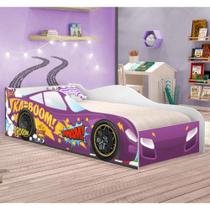 Cama Carro Kaboom Roxo Solteiro Com Colchão Cama Carro Kaboom Roxo Solteiro Com Colchão