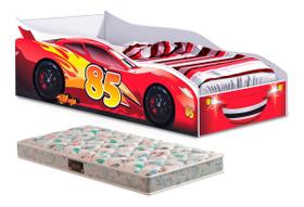 Cama Carro McQueen Vermelho com Colchão Infantil