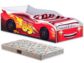 Cama Carro McQueen Vermelho com Colchão Infantil