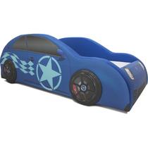 Cama Carro NB Boys solteiro estofada - cor azul