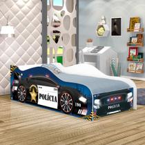 Cama Carro Polícia Kids Infantil Com Colchão