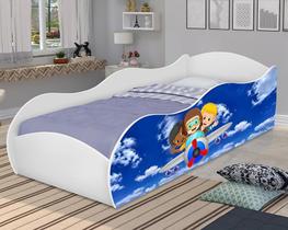 Cama Carro quarto Infantil MDF com proteção lateral adesivada personagem
