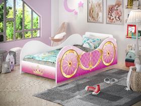 Cama Carro Solteiro Carroagem Rosa Menina 100%MDF