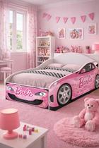 Cama Carro Solteiro Com Colchão Adesivada Babi Rosa Solteiro Cama Carro Solteiro Com Colchão Adesivada Babi Rosa Solteiro