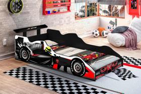 Cama Carro Solteiro Formula 1 Preto - Rede Móveis Cama Carro Solteiro Formula 1 Preto - Rede Móveis