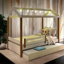 Cama Casa Elisa Branca Com Led E Aux, Cama Casa Elisa Branca Com Led E Aux,