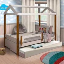 Cama Casa Eliz Branca Solteiro e Cama Auxiliar - Divaloto