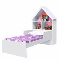 Cama Casa Infantil Magia Branco com Rosa - Minha Loja De Móveis