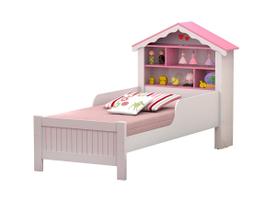 Cama Casa Princesa Branco/Rosa - Vitamov Cama Casa Princesa Branco/Rosa - Vitamov