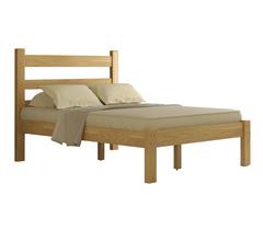 Cama Casal 100% Em Madeira Maciça Rubi Elegante Quarto Robusta Resistente Industrial Cor Nogueira