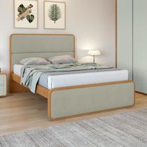 Cama Casal 1,40 Easy Like Tecido Boucle Sálvia Amendoa Clean - Móveis Lopas Cama Casal 1,40 Easy Like Tecido Boucle Sálvia Amendoa Clean - Móveis Lopas