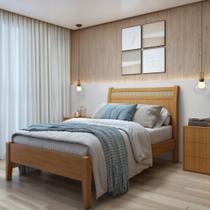 Cama Casal 140cm Madeira Maciça Ratan Esmeralda Cama Casal 140cm Madeira Maciça Ratan Esmeralda