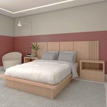 Cama Casal 1,48m Cabeceira e 2 Mesas Laterais MDF Sob Medida