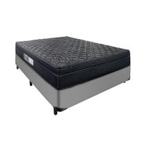 Cama Casal Arezzo Black e Box Molas Ensacadas Cinza Portobel