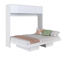 Cama Casal Articulavel Horizontal Com Portas 140 Hanover Branco Cama Casal Articulavel Horizontal Com Portas 140 Hanover Branco