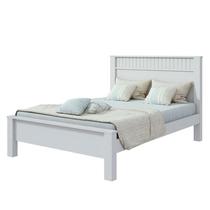 Cama Casal Athenas 140 Branco Brilho - Lopas