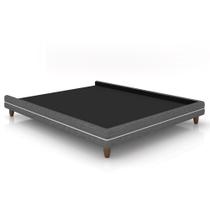 Cama Casal Base Box 140cm Many P02 Linho Cinza - Mpozenato