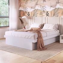 Cama Casal Bogotá com Baú Articulável Branco - Art In Móveis