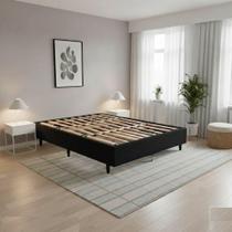 Cama Casal Box Base 137x187 Desmontável Tecido Premium 100% Madeira - Nova Cama