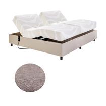 Cama Casal Centauro Linho Escuro 140x200x64 cm Pilati