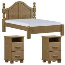 Cama Casal Classica 02 Mesas de Cabeceira Madeira Maciça Freijo Milani Store Cama Casal Classica 02 Mesas de Cabeceira Madeira Maciça Freijo Milani Store