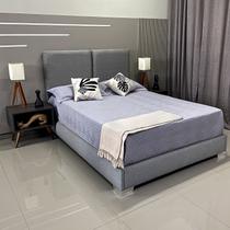 Cama Casal Clássica Almofadada Módena Linho Cinza RBL Com Cabeceira 1,40 X 1,90 Cama Casal Clássica Almofadada Módena Linho Cinza RBL Com Cabeceira 1,40 X 1,90