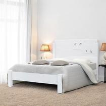 Cama Casal com Aplique Espelho Colônia Branca Cama Casal com Aplique Espelho Colônia Branca