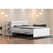 Cama Casal com Baú 4 Gavetas 6 Prateleiras Jade Yescasa Cama Casal com Baú 4 Gavetas 6 Prateleiras Jade Yescasa
