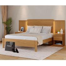 Cama Casal com Cabeceira e 2 Mesas de Cabeceira 100% MDF Granada