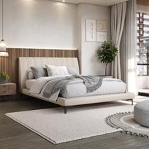 Cama Casal com Cabeceira Estofada Linho Moon Cama Casal com Cabeceira Estofada Linho Moon
